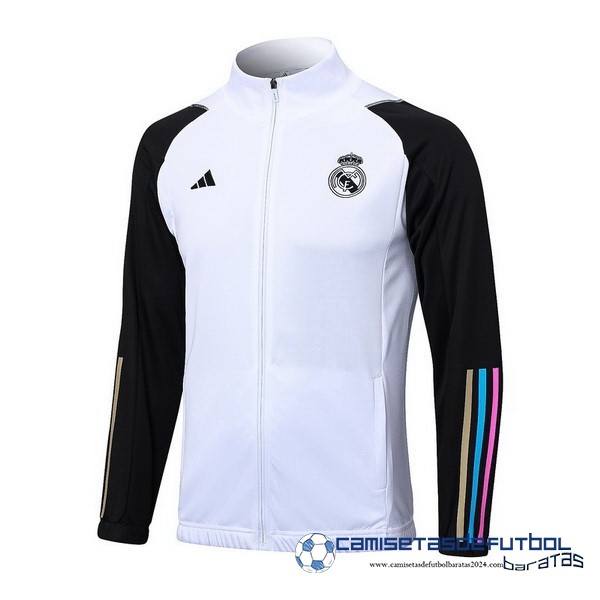adidas Ropa Deportiva Con Cremallera Larga Real Madrid Equipación 2023 2024 Blanco Negro