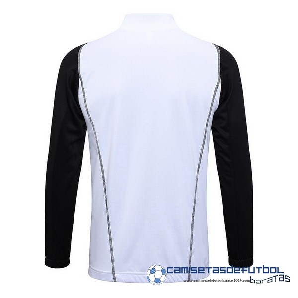 adidas Ropa Deportiva Con Cremallera Larga Real Madrid Equipación 2023 2024 Blanco Negro - Image 2