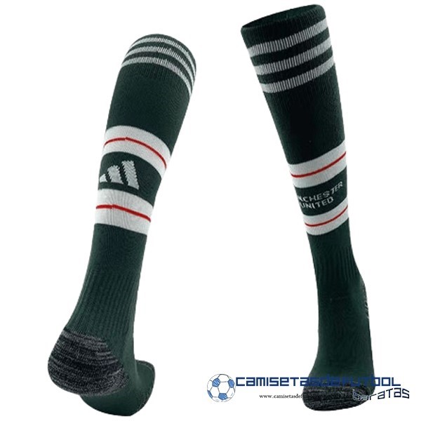 adidas Segunda Calcetines Manchester United Equipación 2023 2024 Verde
