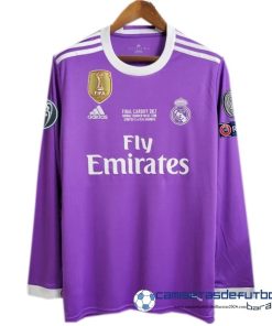 adidas Segunda Manga Larga Real Madrid Retro Equipación 2016 2017 I Purpura