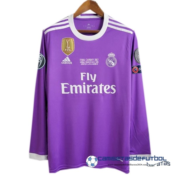 adidas Segunda Manga Larga Real Madrid Retro Equipación 2016 2017 I Purpura