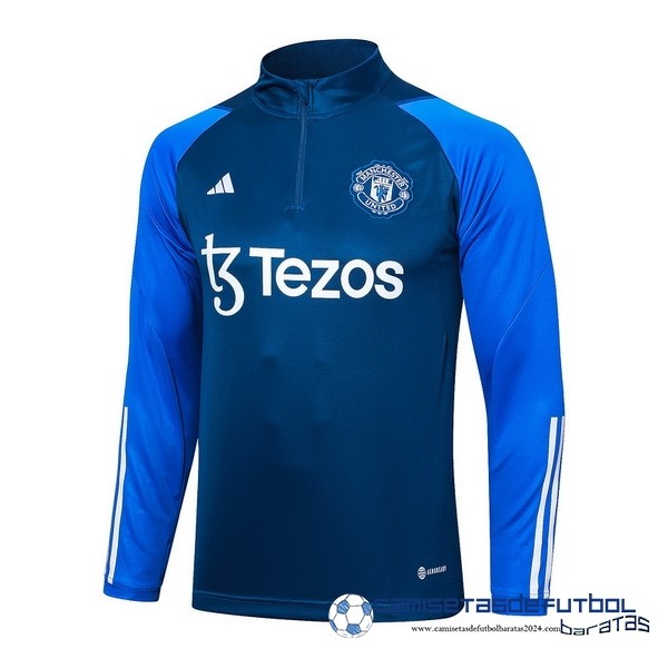 adidas Sudadera Entrenamiento Manchester United Equipación 2023 2024 Azul Blanco