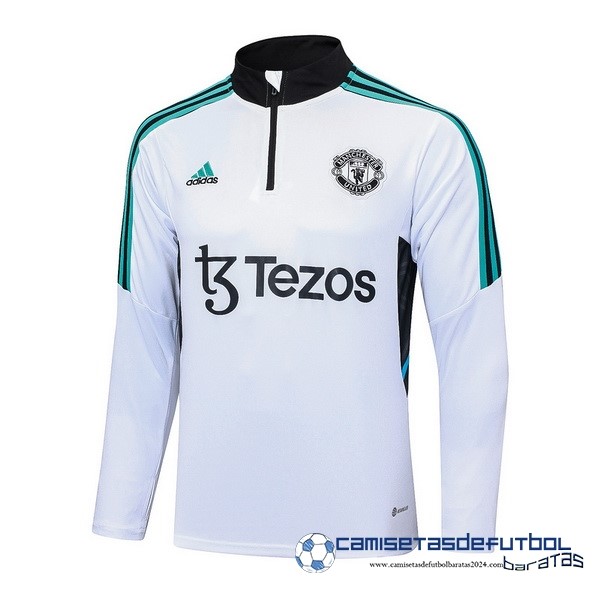 adidas Sudadera Entrenamiento Manchester United Equipación 2023 2024 Blanco Verde