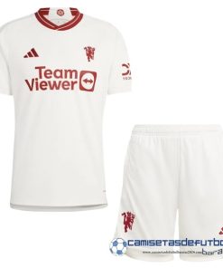 adidas Tercera Conjunto De Hombre Manchester United  Equipación 2023 2024 Blanco